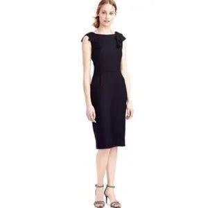 J. Crew | Bow Shoulder Dress in Super 120s Wool in Heather Gray, Size 4 Tall